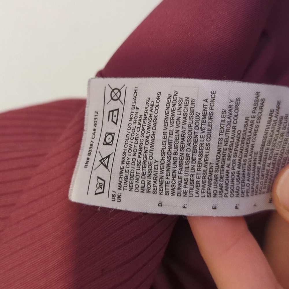 Adidas Maroon Ribbed Sports Bra Or Cropped Top Large - Picture 3 of 7
